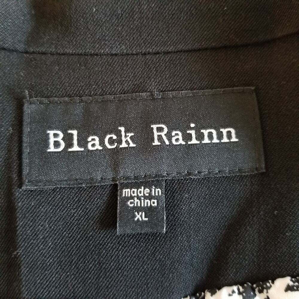 Black Rainn Women's Faux Vegan Leather Sleeve Black Blazer Jacket Size XL - Picture 3 of 7